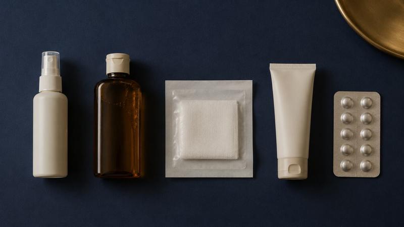 Saline, prescribed shampoo, silicone and SPF 50