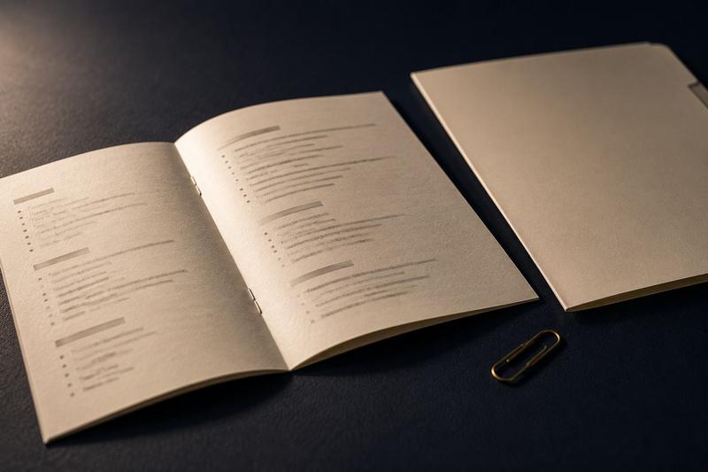 The printed protocol, handed over on the day