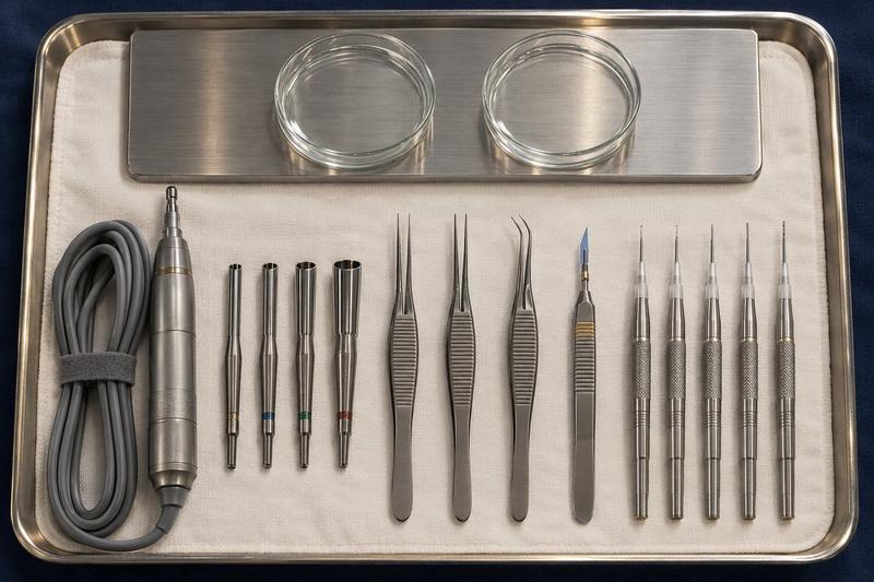 Instrument tray, laid out before every case