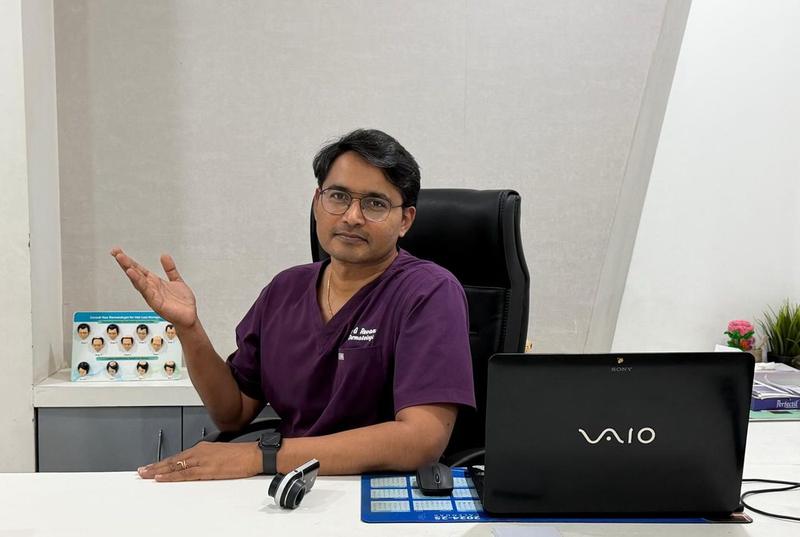 Dr. G. Revanth at Dr. Revanth's Hair Clinic, Banjara Hills, Hyderabad